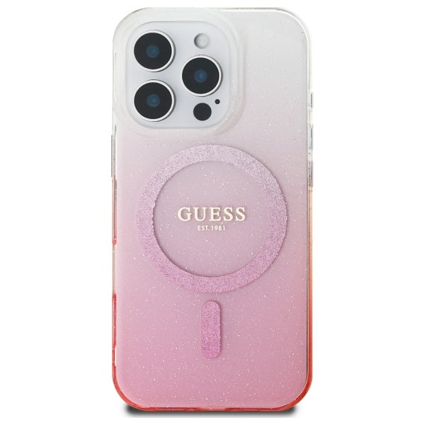 Puzdro MagSafe pre Apple iPhone 16 Pro Max, Guess, IML Glitter Gradient, Ružová