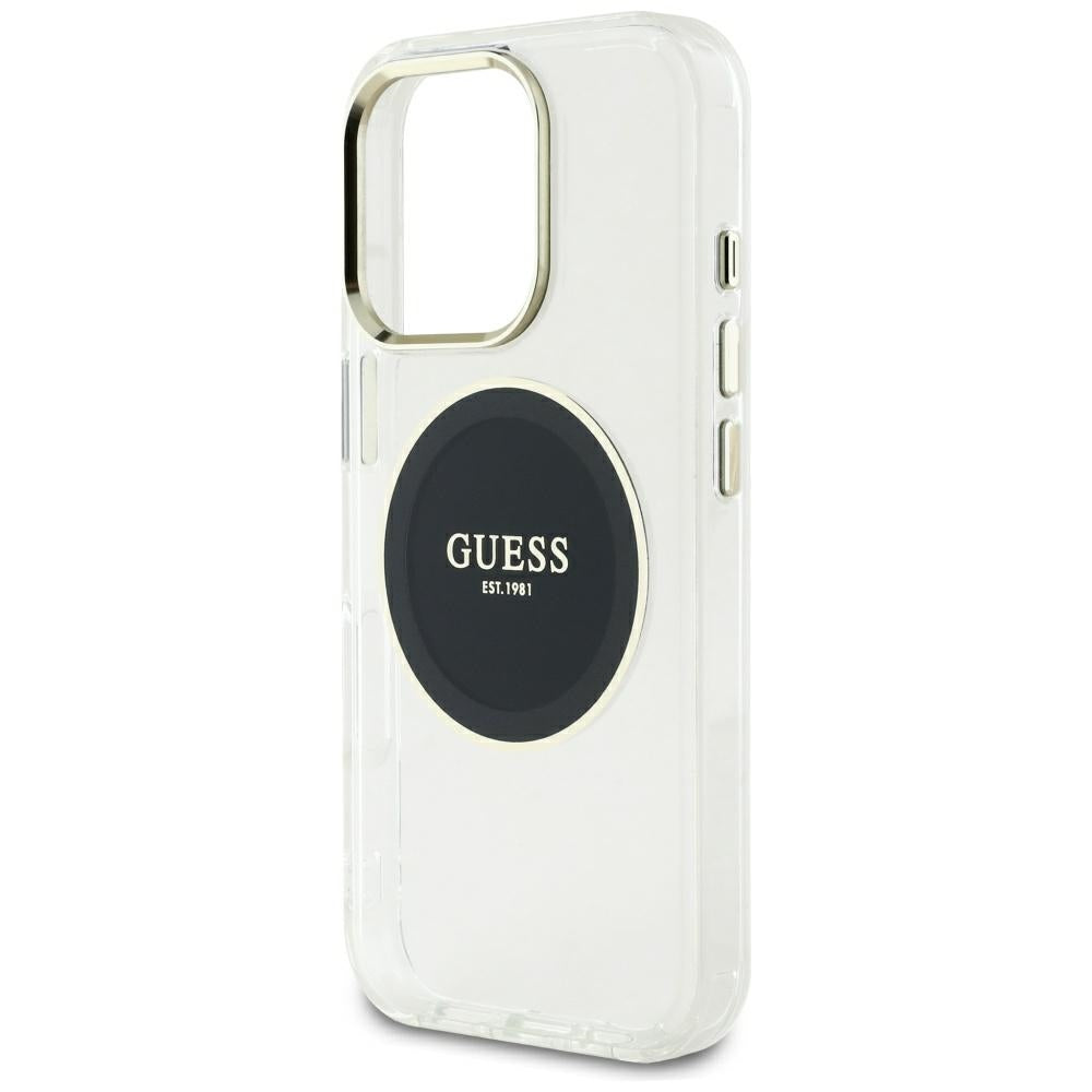 Puzdro MagSafe pre Apple iPhone 16 Pro Max, Guess, IML Metal Colored Circle, Čierne