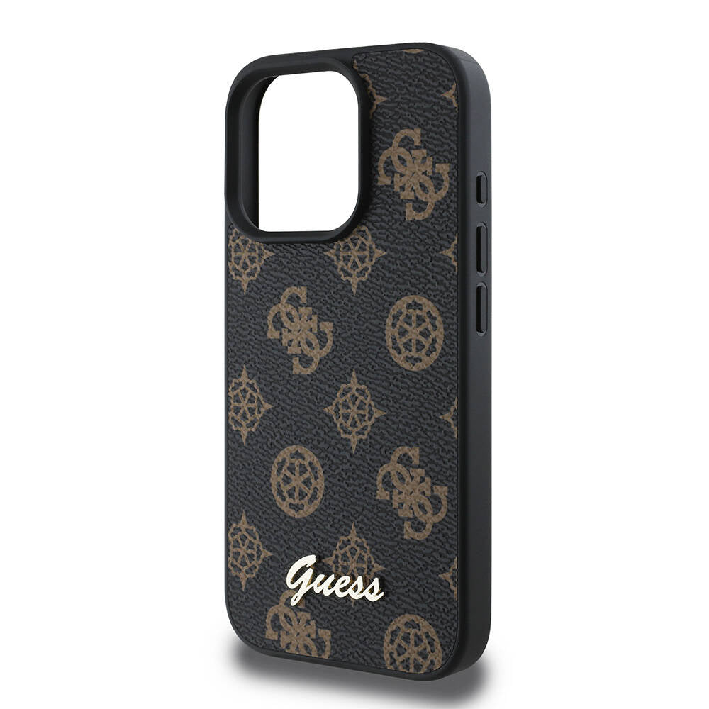 MagSafe Case for Apple iPhone 16 Pro Max, Guess, Peony Script, Black