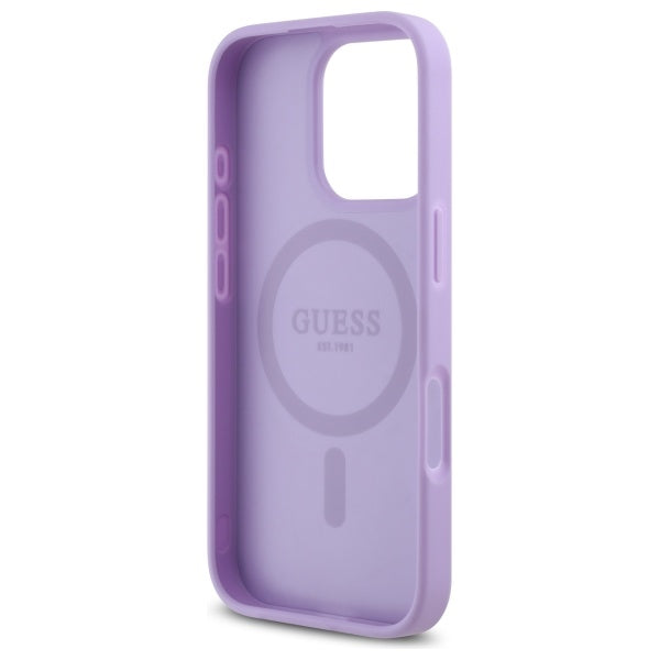 Puzdro MagSafe pre Apple iPhone 16 Pro Max, Guess, Saffiano, Fialová