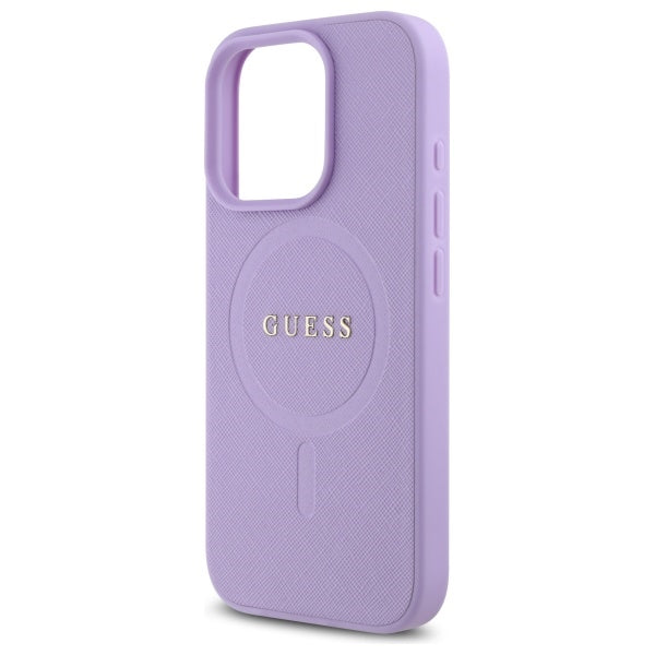Puzdro MagSafe pre Apple iPhone 16 Pro Max, Guess, Saffiano, Fialová
