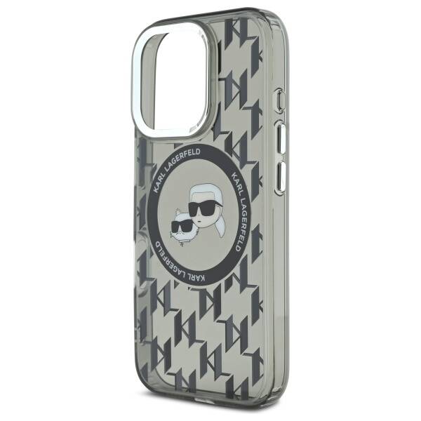Puzdro MagSafe pre Apple iPhone 16 Pro Max, Karl Lagerfeld, IML Monogram Karl & Choupette's Heads, Čierne