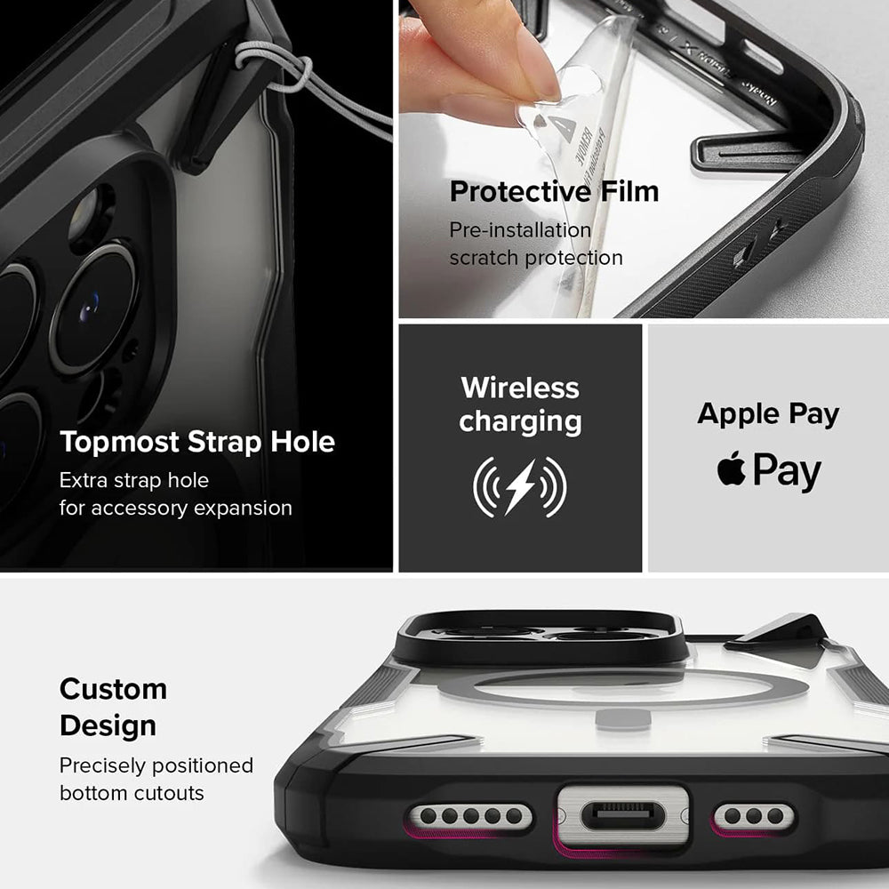 Puzdro MagSafe pre Apple iPhone 16 Pro Max, Ringke, Fusion X, Čierne