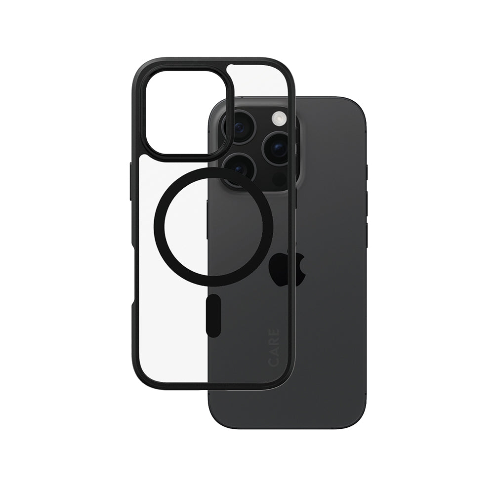 Puzdro MagSafe pre Apple iPhone 16 Pro, PanzerGlass, Care Urban Combat, Čierne Transparentné