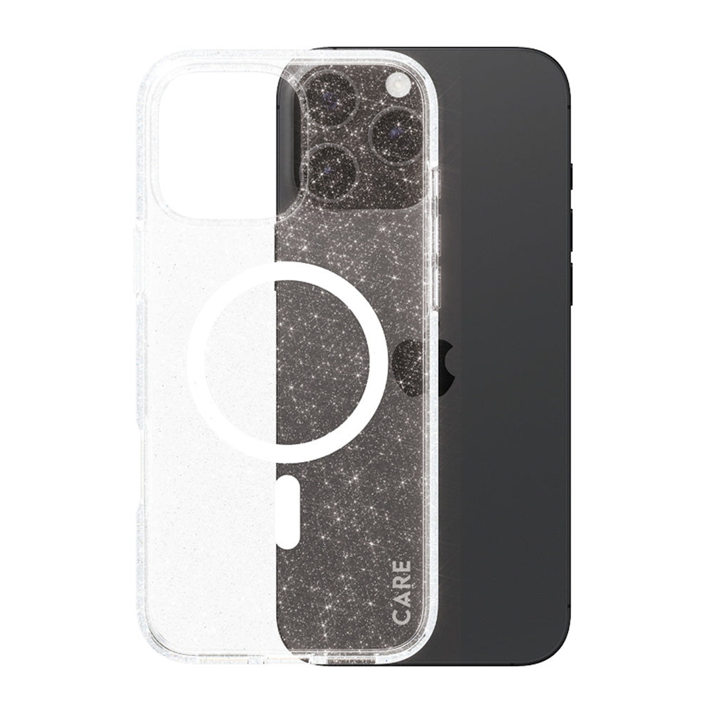 Puzdro MagSafe pre Apple iPhone 16 Pro, PanzerGlass, Care Urban Combat Star Lit, Biela Transparentná