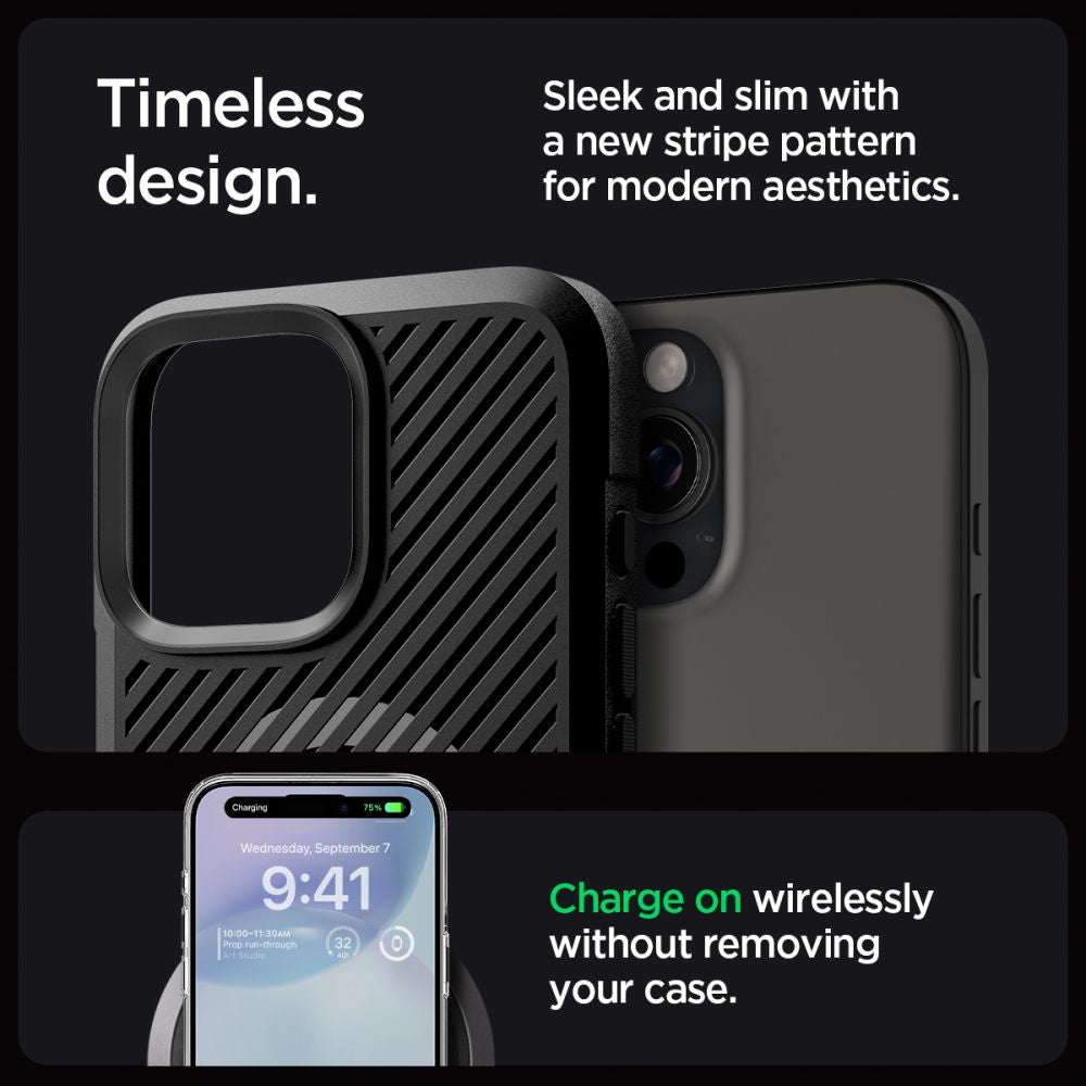 Puzdro MagSafe pre Apple iPhone 16 Pro, Spigen, Core Armor, Matná Čierna ACS08158