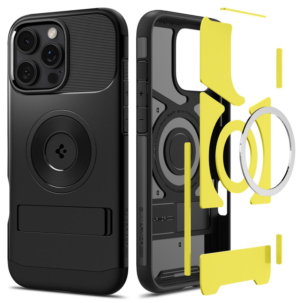 MagSafe Case for Apple iPhone 16 Pro, Spigen, Slim Armor, Black ACS08164