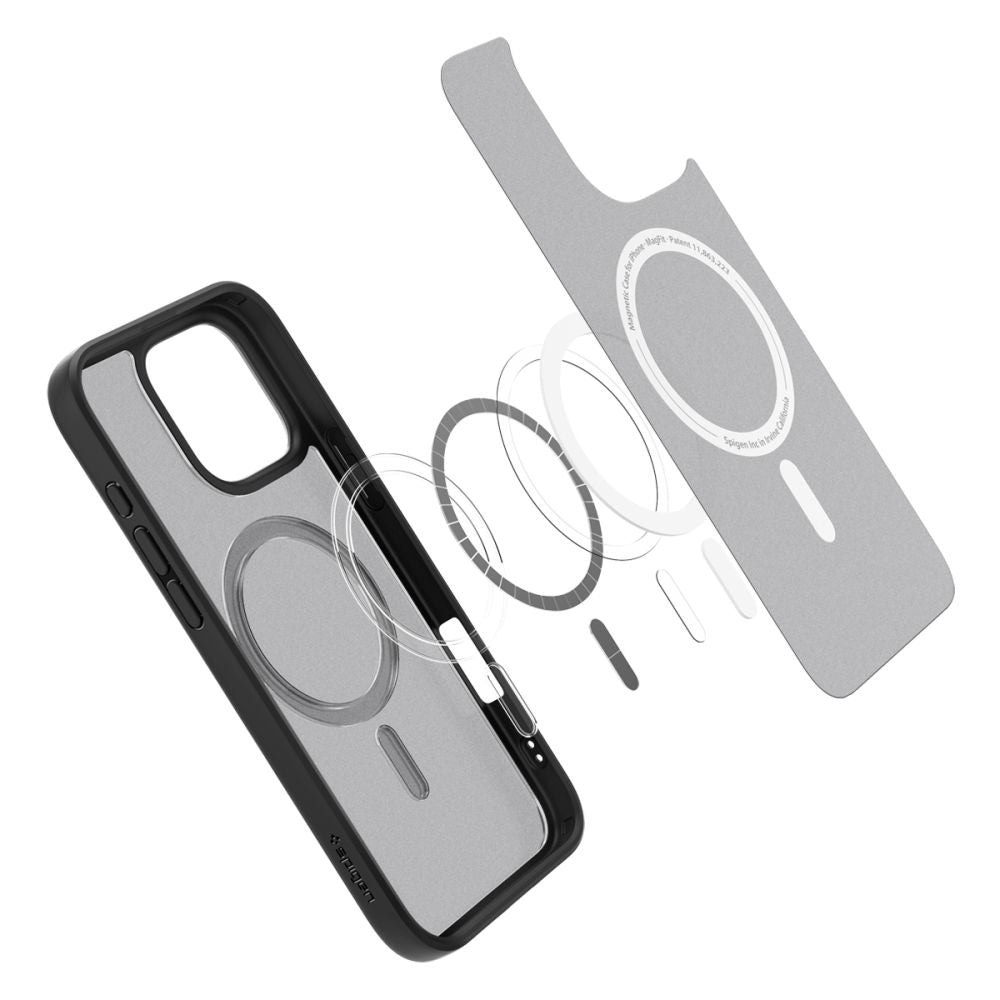 MagSafe puzdro pre Apple iPhone 16 Pro, Spigen, Ultra Hybrid, Čierna saténová ACS08134