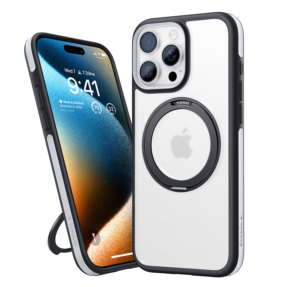 Puzdro MagSafe pre Apple iPhone 16 Pro, Torras, Ostand R Fusion, Čierne