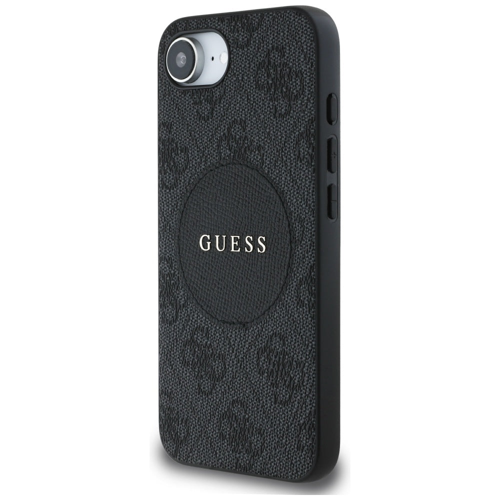 Puzdro MagSafe pre Apple iPhone 17e / 16e, Guess, 4G Circle Classic Logo, Čierne