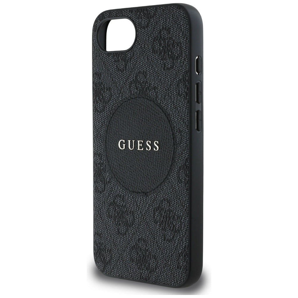 Puzdro MagSafe pre Apple iPhone 17e / 16e, Guess, 4G Circle Classic Logo, Čierne