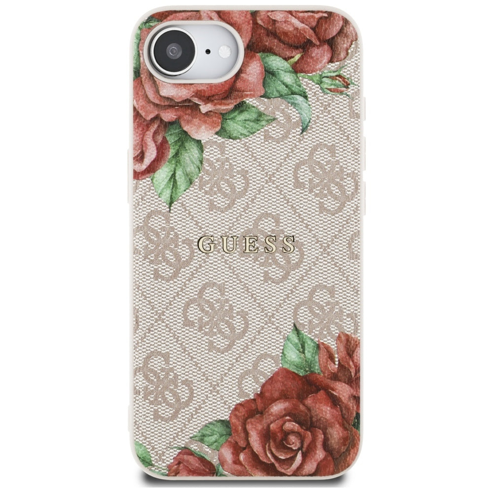 Puzdro MagSafe pre Apple iPhone 17e / 16e, Guess, 4G Flowers Print, Ružové