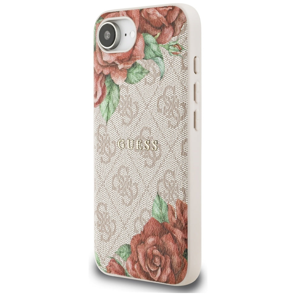 Puzdro MagSafe pre Apple iPhone 17e / 16e, Guess, 4G Flowers Print, Ružové