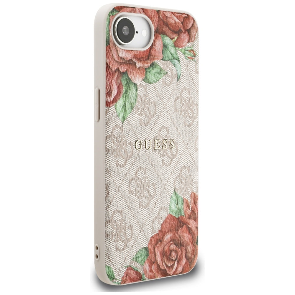 Puzdro MagSafe pre Apple iPhone 17e / 16e, Guess, 4G Flowers Print, Ružové