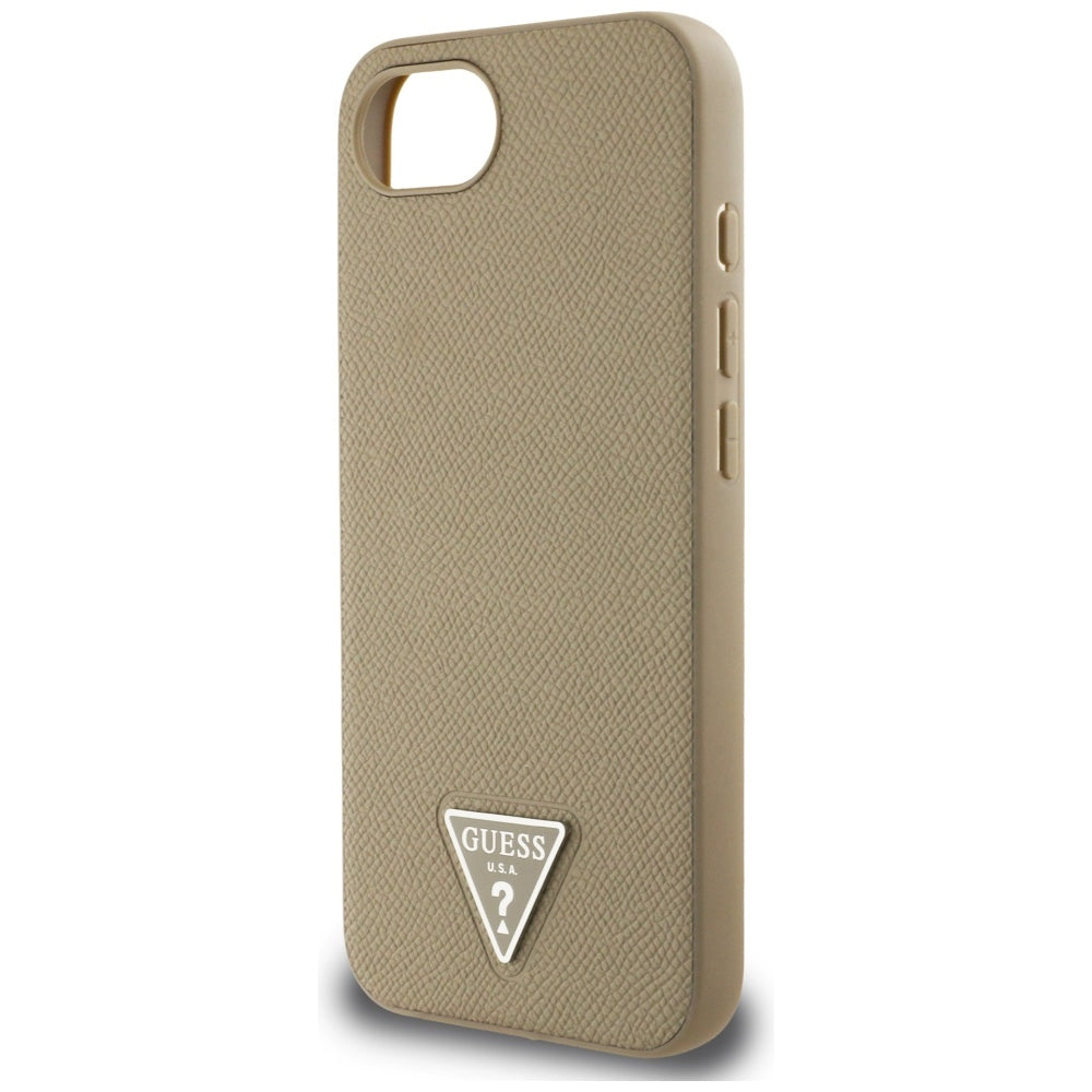Puzdro MagSafe pre Apple iPhone 17e / 16e, Guess, Grained Triangle Logo, Hnedá