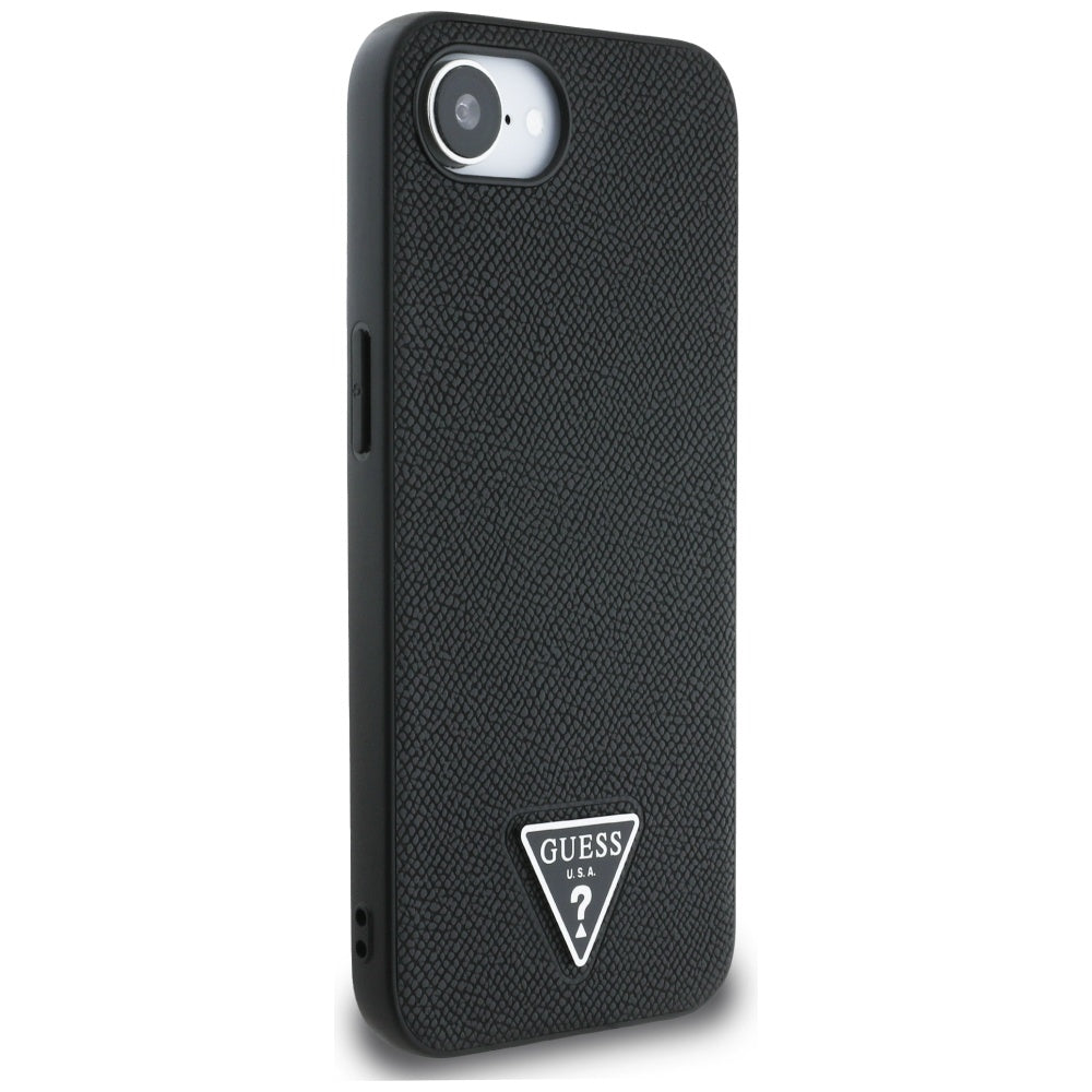 Puzdro MagSafe pre Apple iPhone 17e / 16e, Guess, Grained Triangle Logo, Čierne