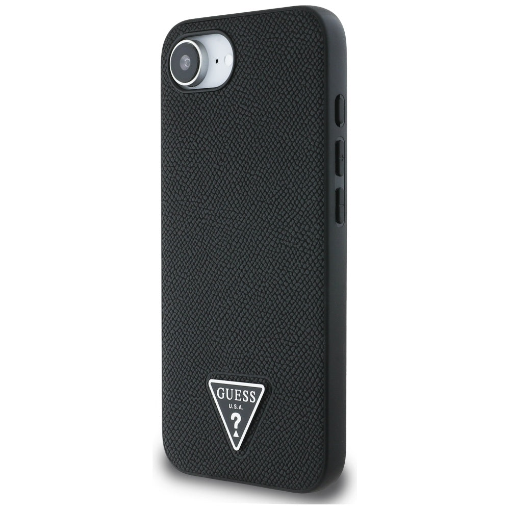 Puzdro MagSafe pre Apple iPhone 17e / 16e, Guess, Grained Triangle Logo, Čierne
