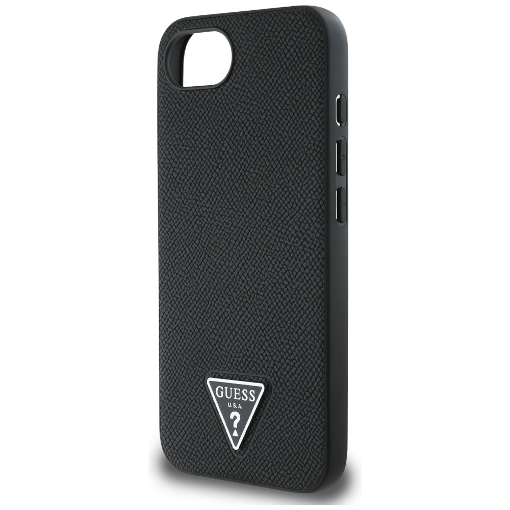 Puzdro MagSafe pre Apple iPhone 17e / 16e, Guess, Grained Triangle Logo, Čierne