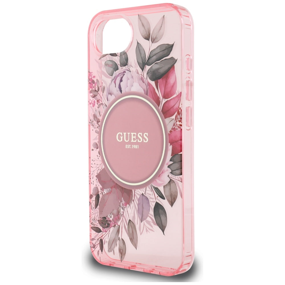 Puzdro MagSafe pre Apple iPhone 17e / 16e, Guess, IML Flowers, Ružová