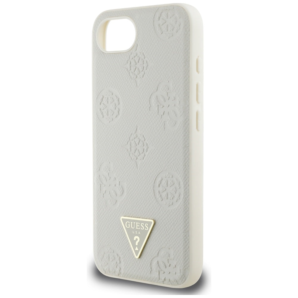 Puzdro MagSafe pre Apple iPhone 17e / 16e, Guess, Peony Grained Hot Stamp Triangle, Bežové