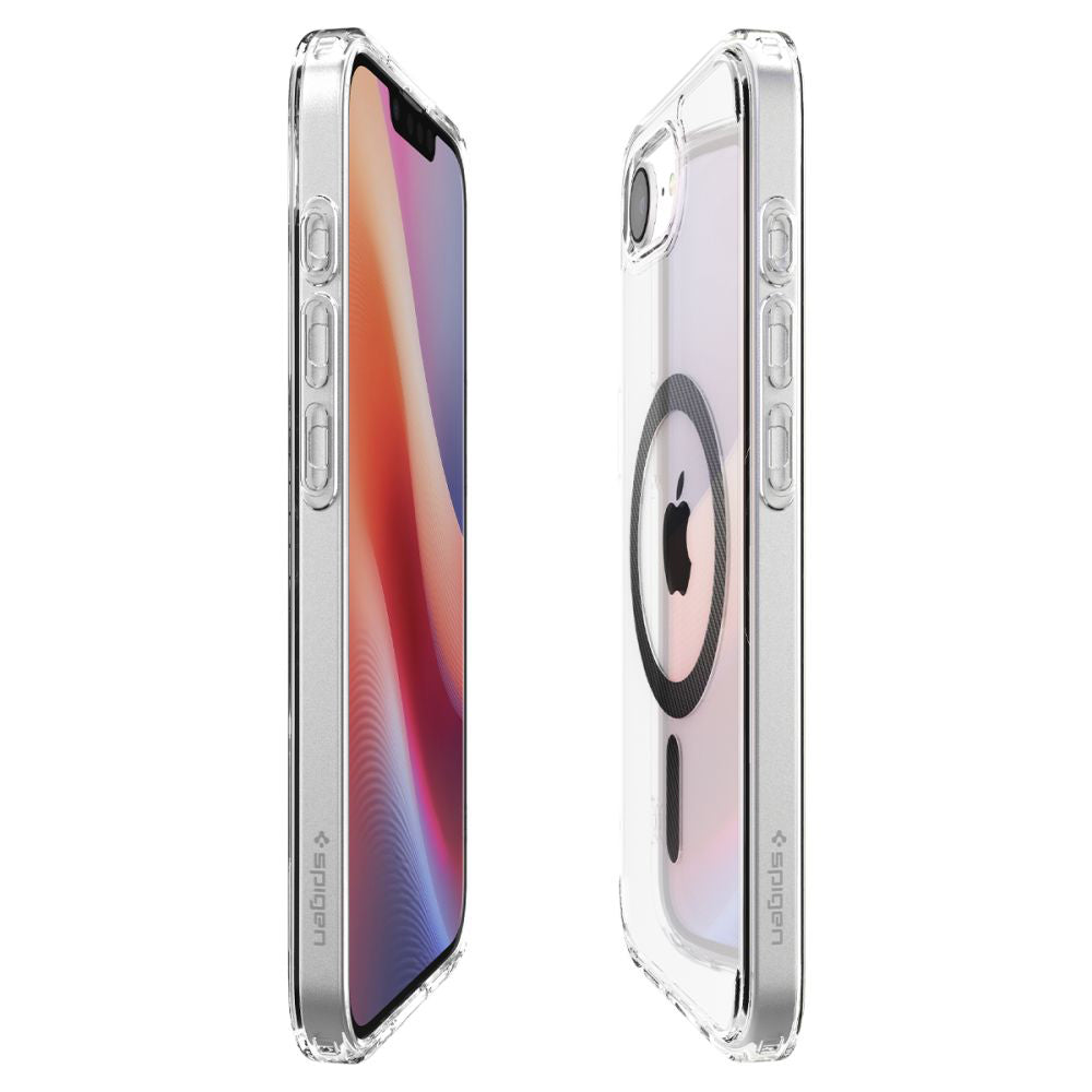 MagSafe puzdro pre Apple iPhone 17e / 16e, Spigen, Ultra Hybrid Carbon, priehľadné ACS09140
