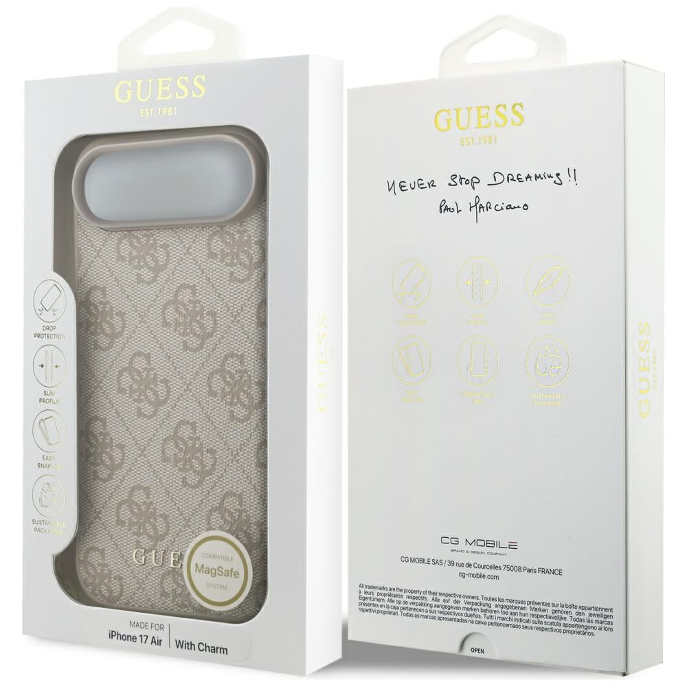 Puzdro MagSafe pre Apple iPhone 17 Air, Guess, 4G Charm Cradle, Ružové