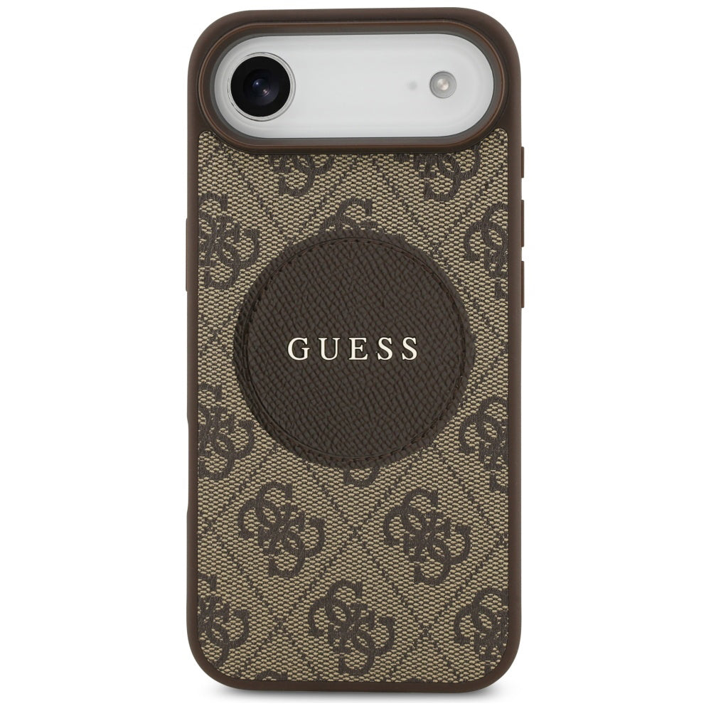Puzdro MagSafe pre Apple iPhone 17 Air, Guess, 4G Circle Classic Logo, Hnedá