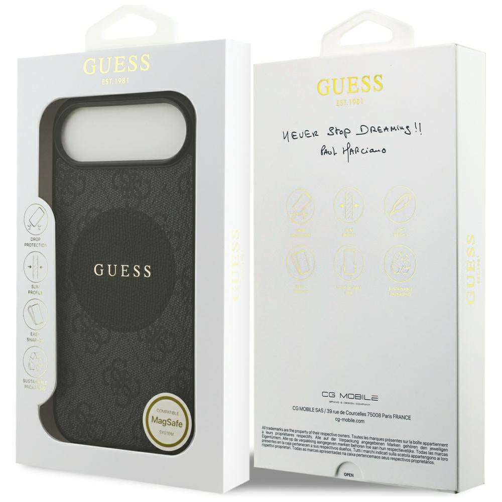 Puzdro MagSafe pre Apple iPhone 17 Air, Guess, 4G Circle Classic Logo, Čierne