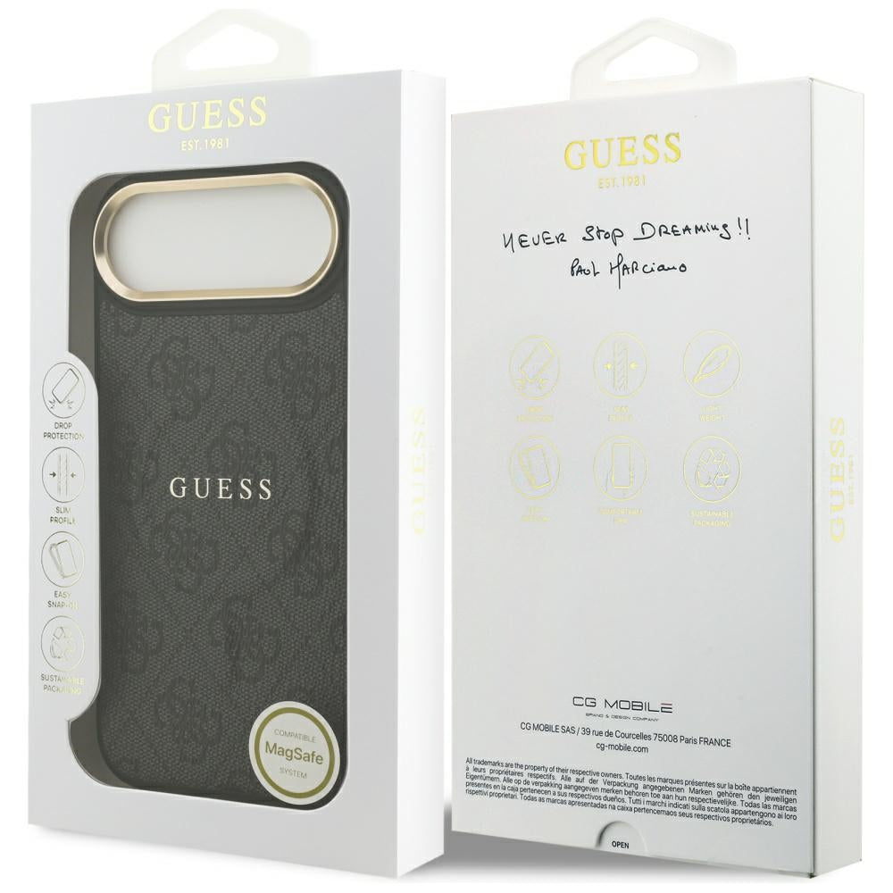 Puzdro MagSafe pre Apple iPhone 17 Air, Guess, 4G Classic, Čierne