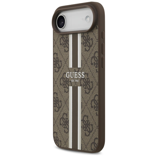 Puzdro MagSafe pre Apple iPhone 17 Air, Guess, 4G Printed Stripes, Hnedé