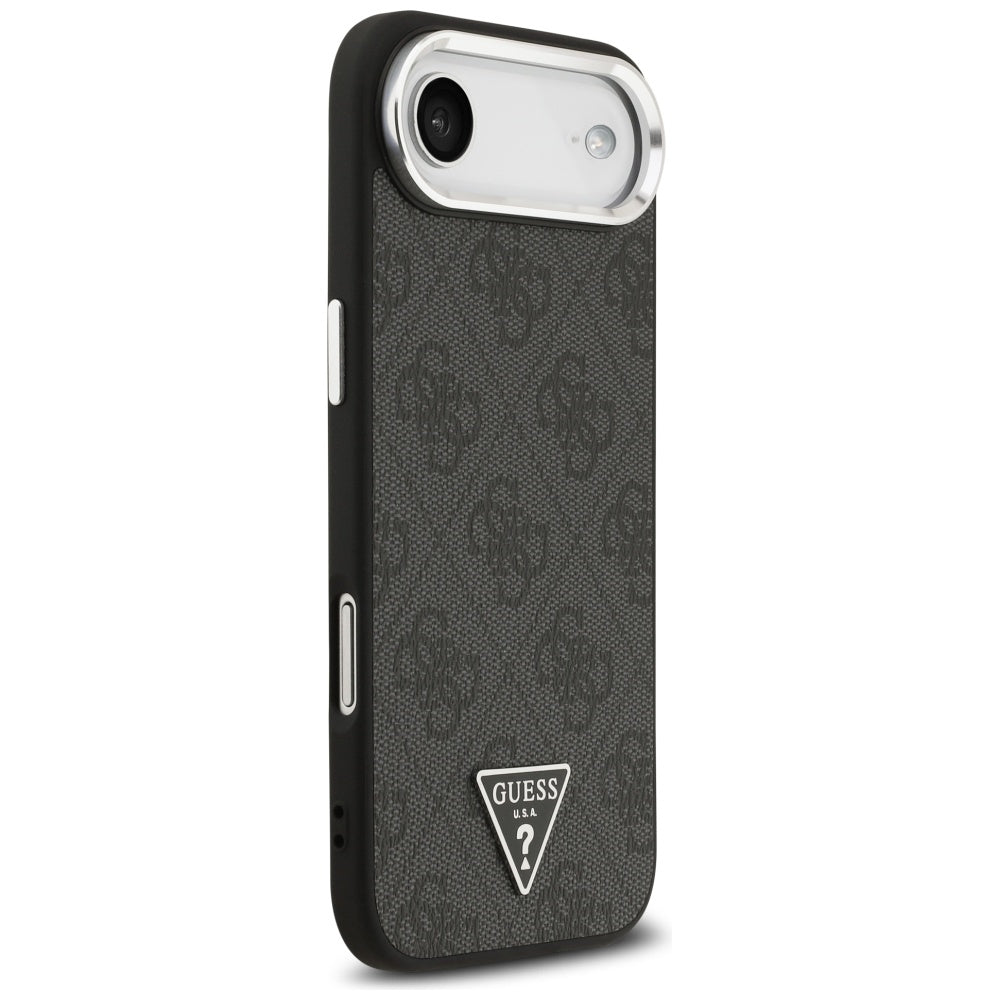 Puzdro MagSafe pre Apple iPhone 17 Air, Guess, 4G Triangle Logo, Čierno Strieborné
