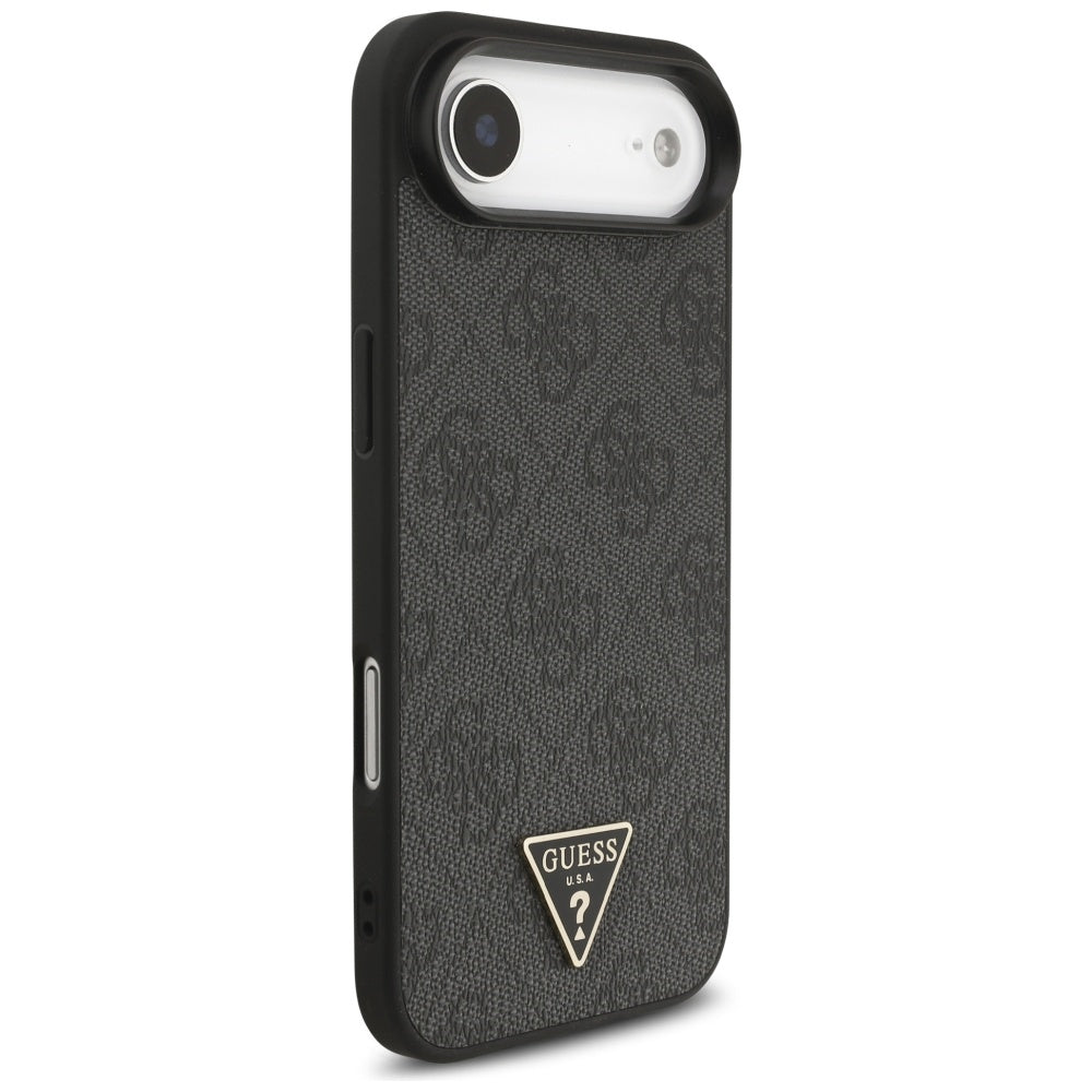 Puzdro MagSafe pre Apple iPhone 17 Air, Guess, 4G Triangle Logo with Cord Strap, Čierne