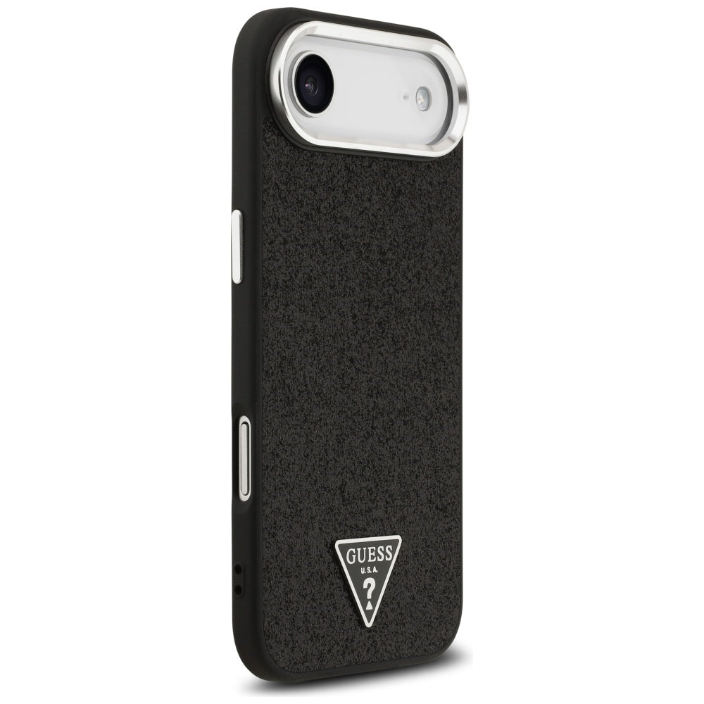 Puzdro MagSafe pre Apple iPhone 17 Air, Guess, Glitter Triangle Logo, Čierne