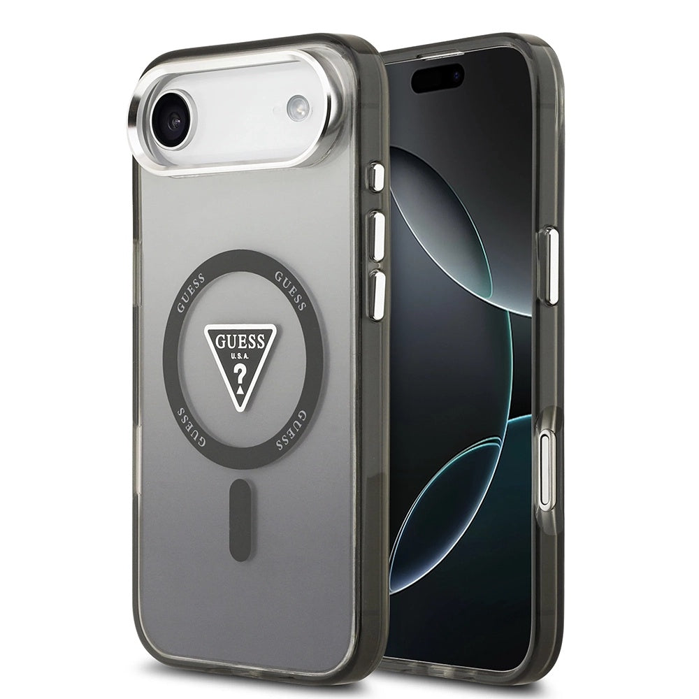 Puzdro MagSafe pre Apple iPhone 17 Air, Guess, IML Gradient Triangle Logo, Čierne