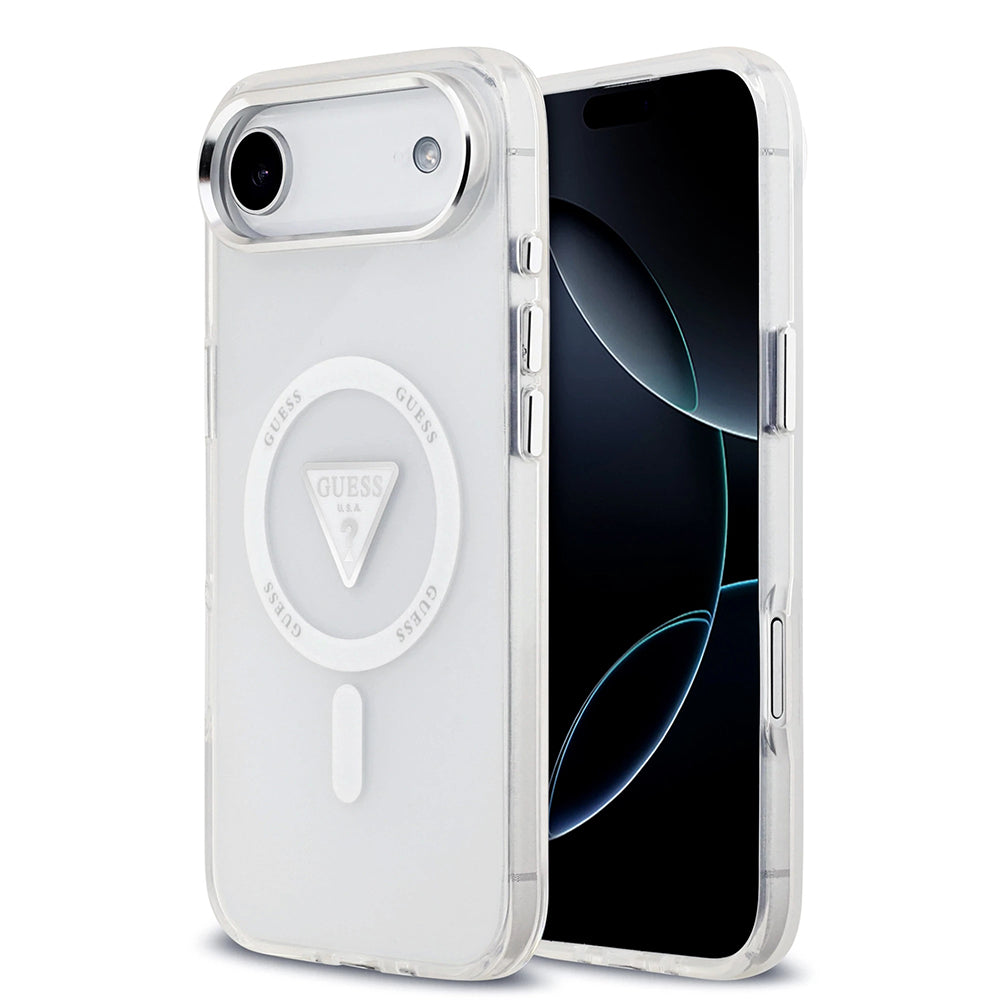 Puzdro MagSafe pre Apple iPhone 17 Air, Guess, IML Gradient Triangle Logo, Transparent