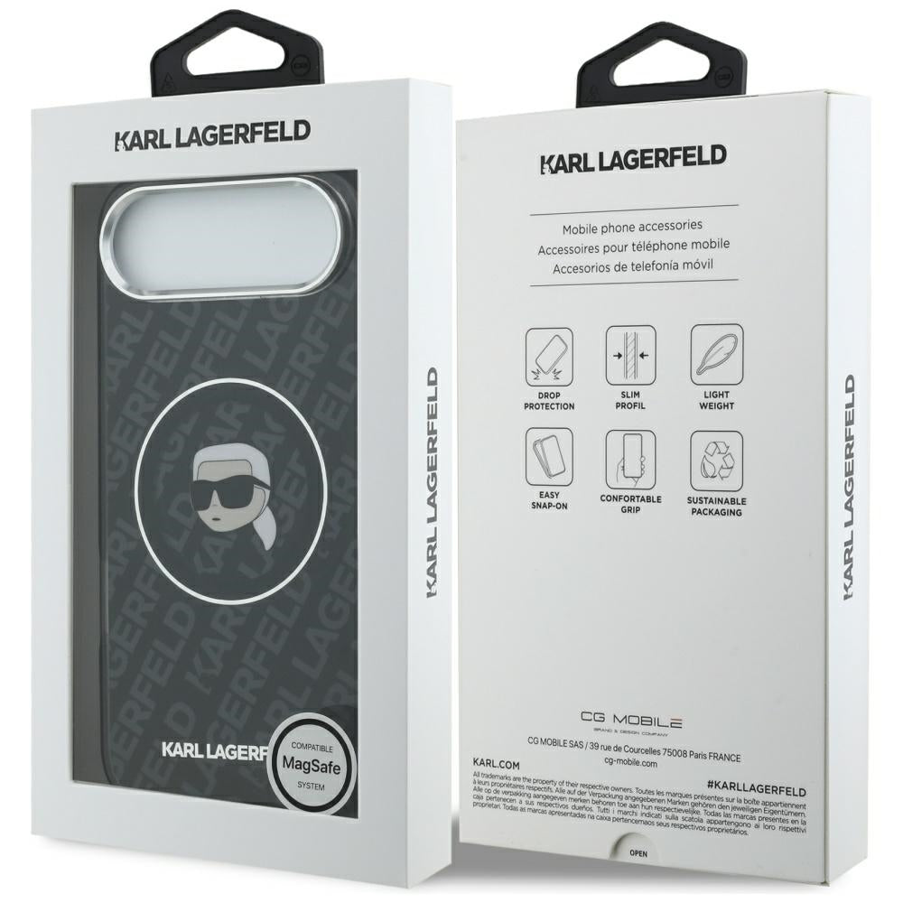 Puzdro MagSafe pre Apple iPhone 17 Air, Karl Lagerfeld, IML Karl`s Head, Čierne