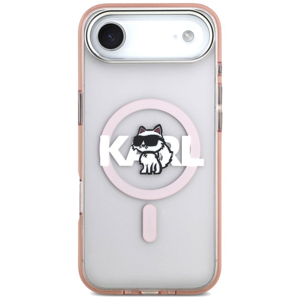 Puzdro MagSafe pre Apple iPhone 17 Air, Karl Lagerfeld, IML Sketch Logo Choupette, Ružová