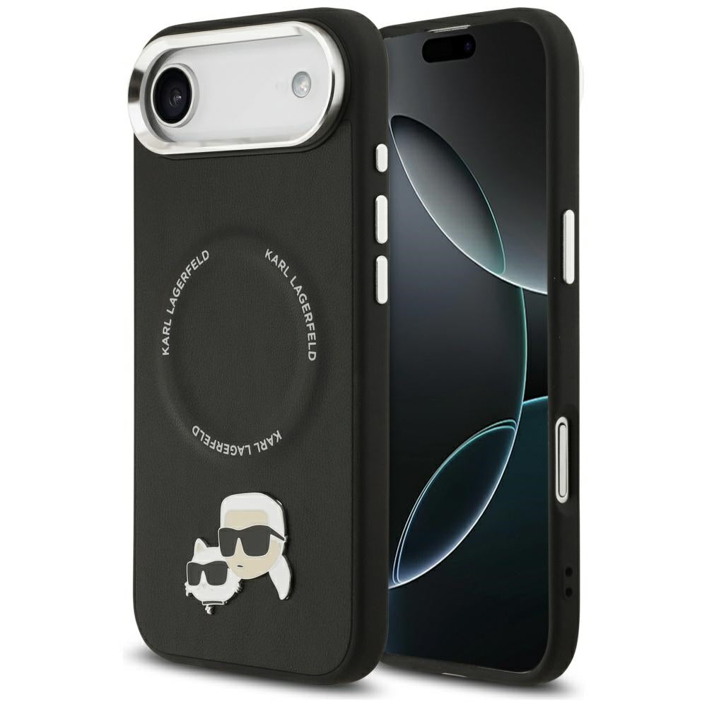 Puzdro MagSafe pre Apple iPhone 17 Air, Karl Lagerfeld, Karl & Choupette Pins, Čierne