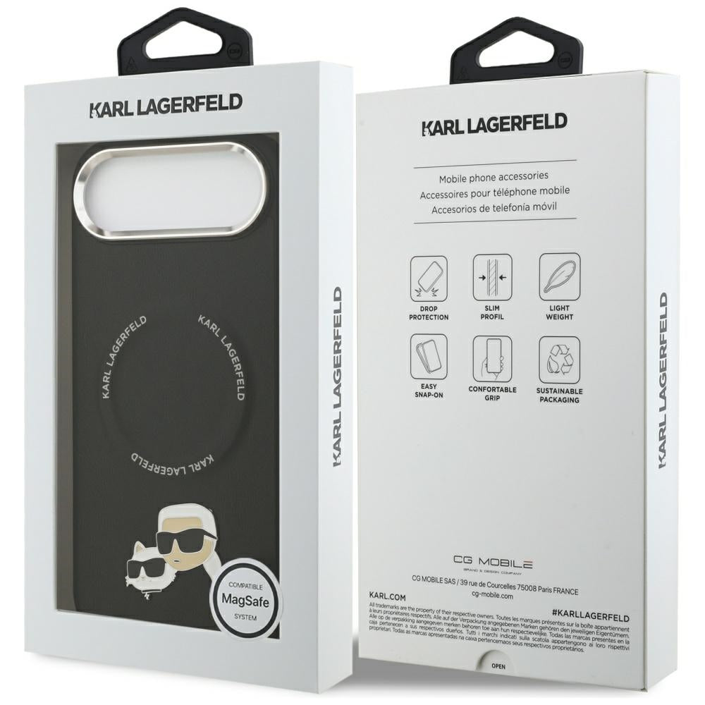 Puzdro MagSafe pre Apple iPhone 17 Air, Karl Lagerfeld, Karl & Choupette Pins, Čierne