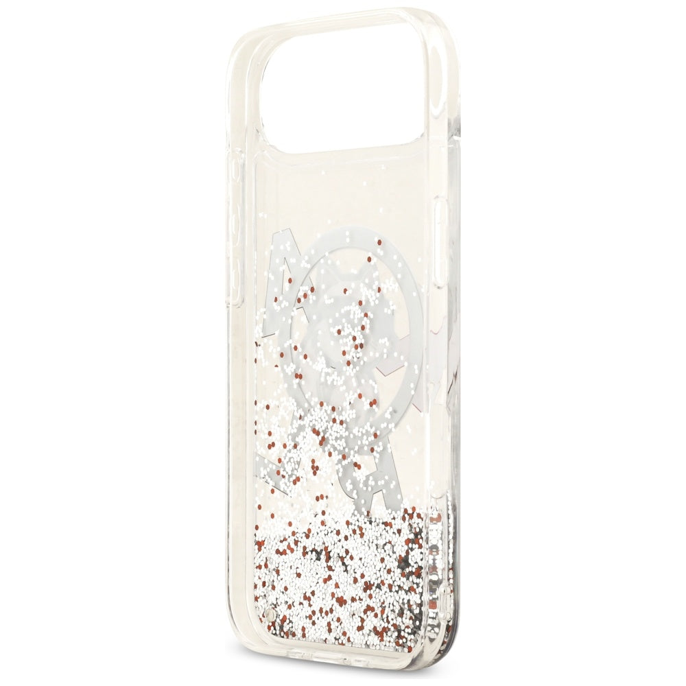 Puzdro MagSafe pre Apple iPhone 17 Air, Karl Lagerfeld, Liquid Glitter Choupette Logo, Transparentné