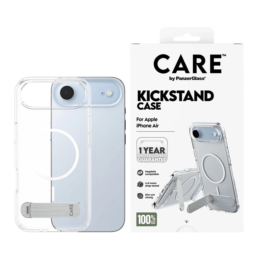 Puzdro MagSafe pre Apple iPhone 17 Air, PanzerGlass, Care Feature Kickstand, Transparentné