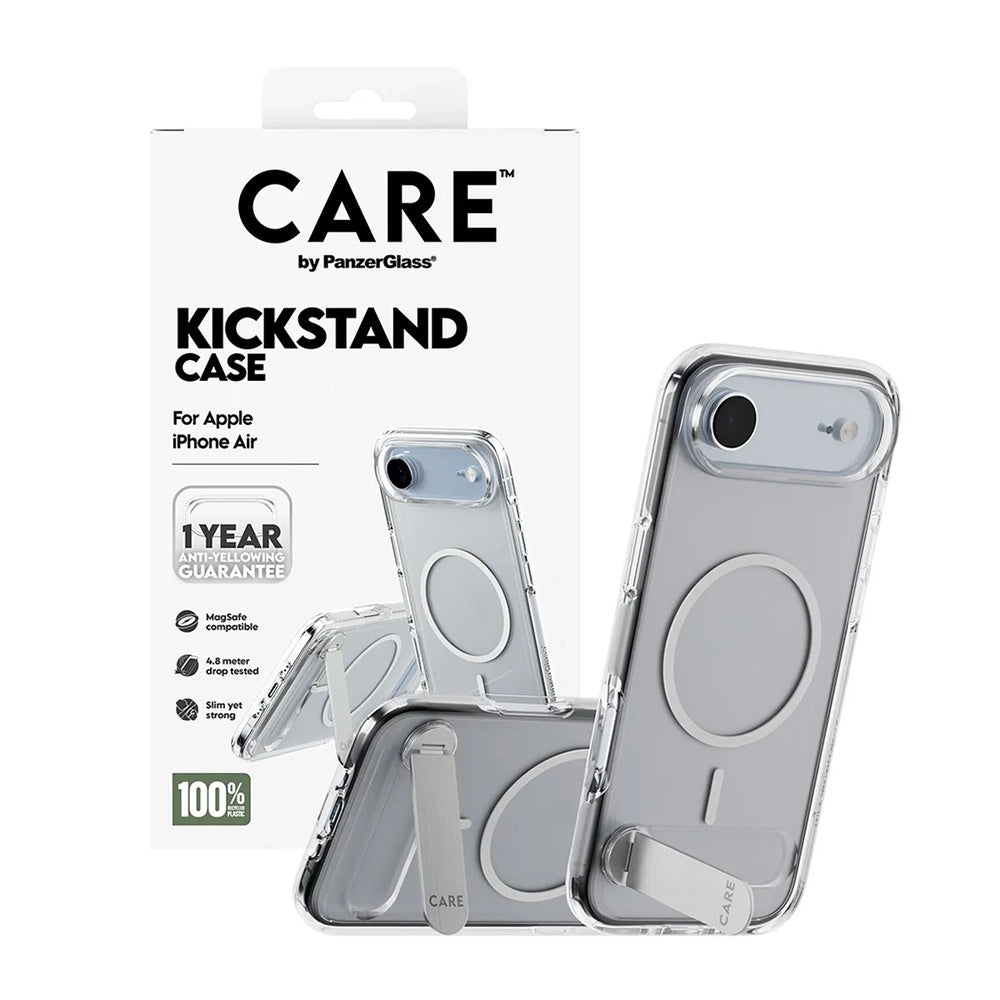 Puzdro MagSafe pre Apple iPhone 17 Air, PanzerGlass, Care Feature Kickstand, Transparentné