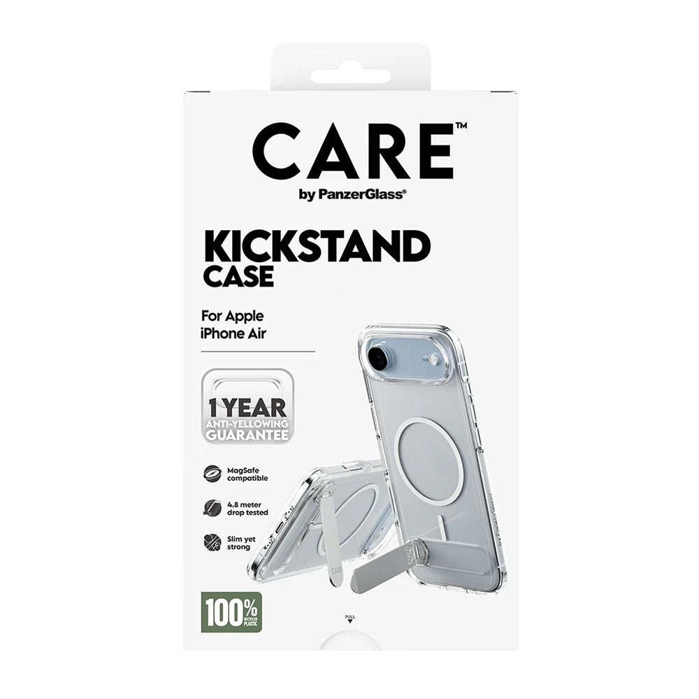 Puzdro MagSafe pre Apple iPhone 17 Air, PanzerGlass, Care Feature Kickstand, Transparentné