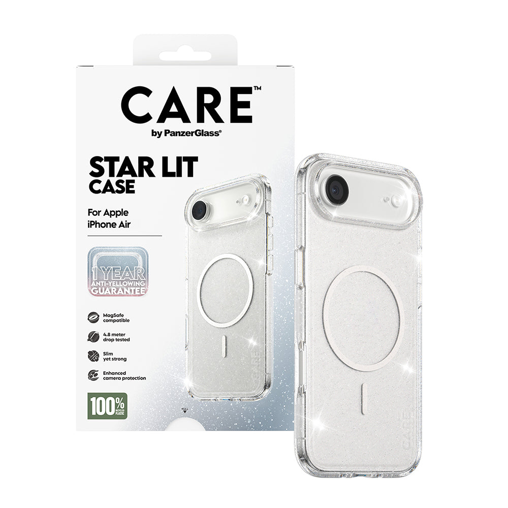 Puzdro MagSafe pre Apple iPhone 17 Air, PanzerGlass, Care Urban Explorer Star Lit, Biela Transparentná