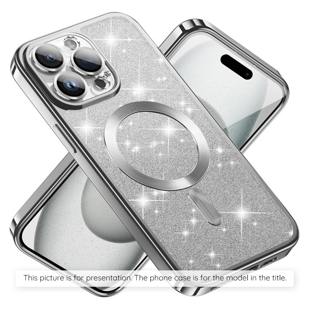 Puzdro MagSafe pre Apple iPhone 17 Air, Techsuit, Luxury Glitter, Strieborné