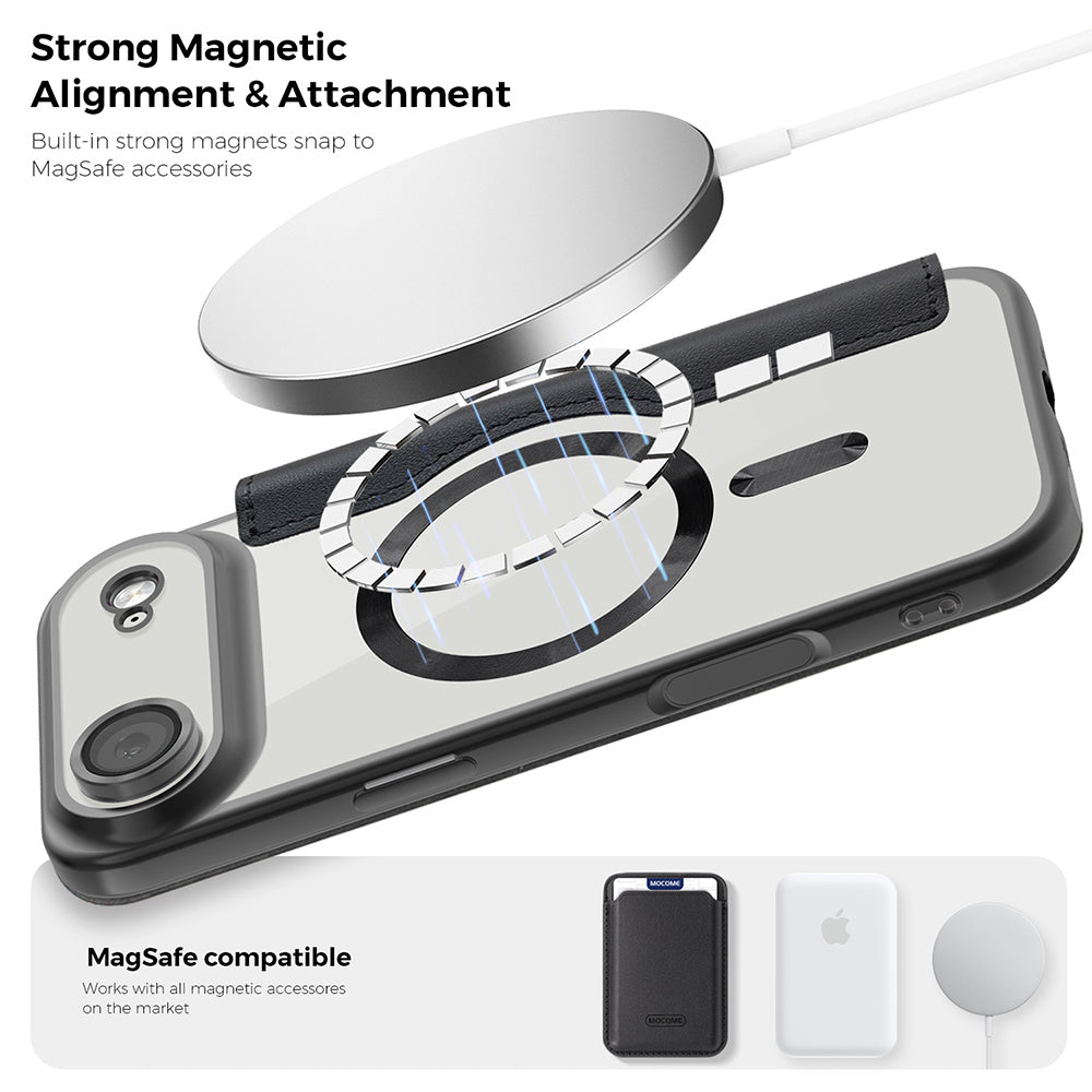 Puzdro MagSafe pre Apple iPhone 17 Air, Techsuit, SmartMag Book, Hnedé