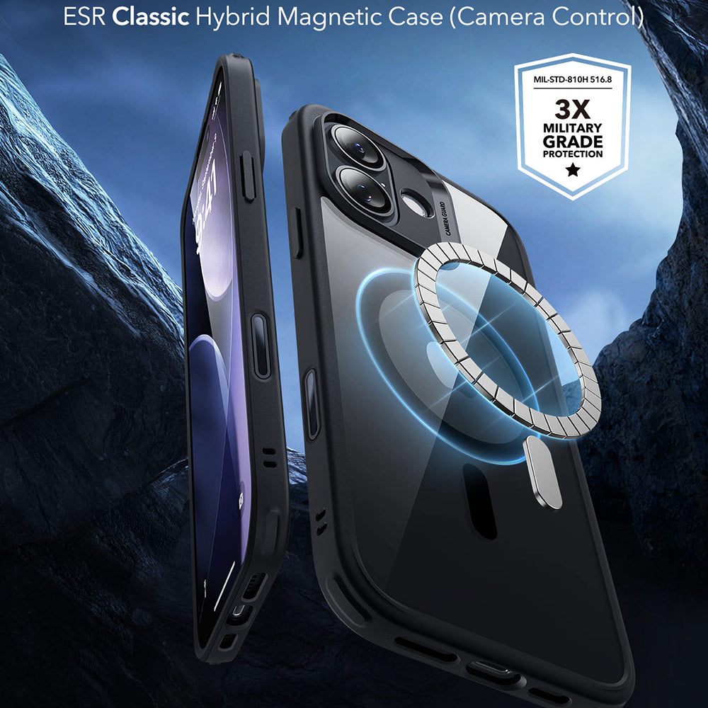 Puzdro MagSafe pre Apple iPhone 17, ESR, Classic Hybrid, Čierne Transparentné
