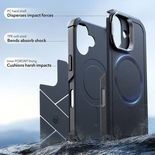 Puzdro MagSafe pre Apple iPhone 17, ESR, Cyber Armor Kickstand, Čierne