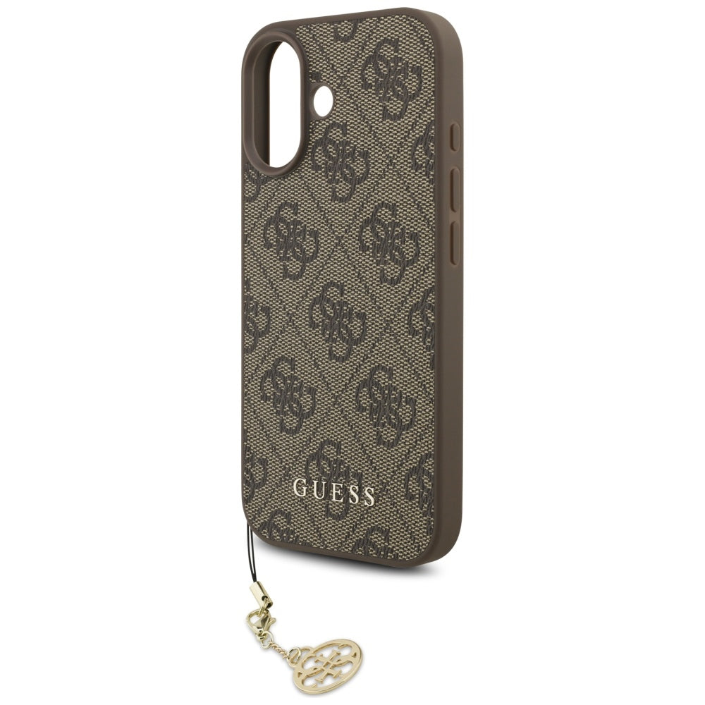 Puzdro MagSafe pre Apple iPhone 17, Guess, 4G Charm Cradle, Hnedé