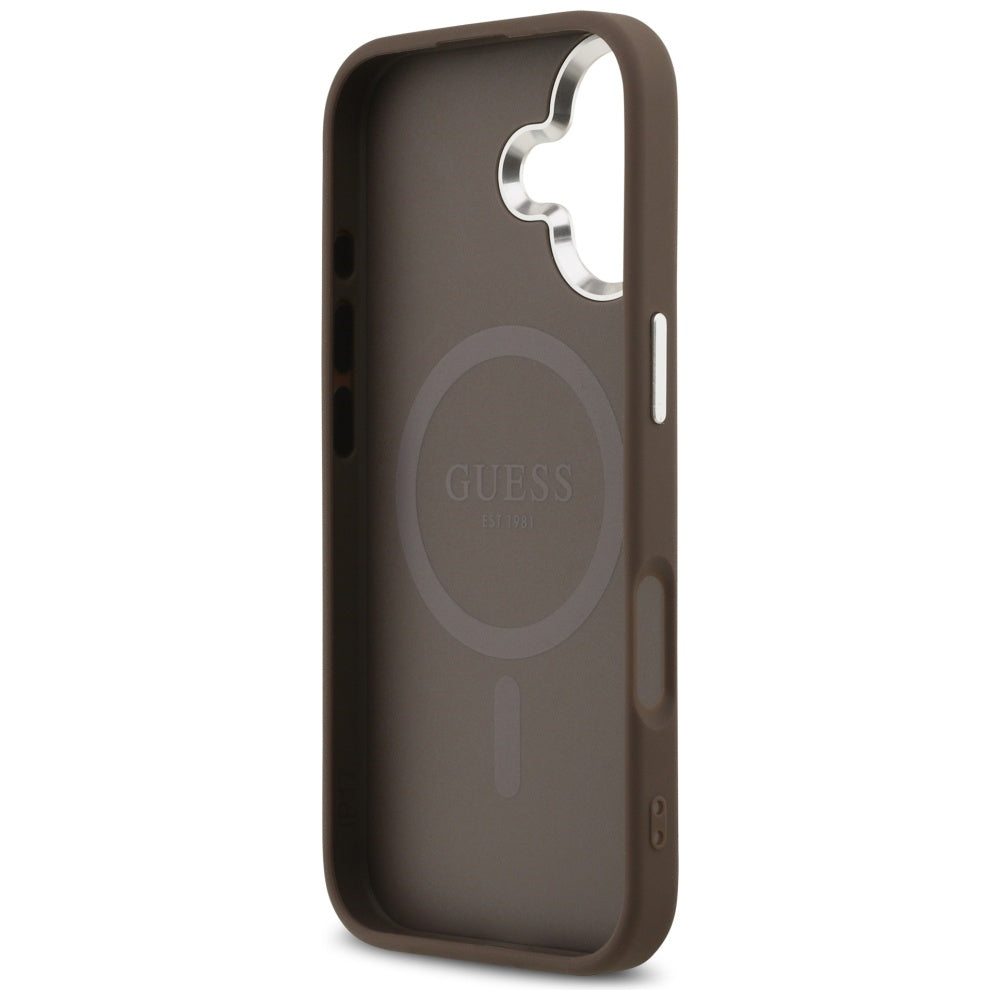 Puzdro MagSafe pre Apple iPhone 17, Guess, 4G Classic Logo, Hnedá